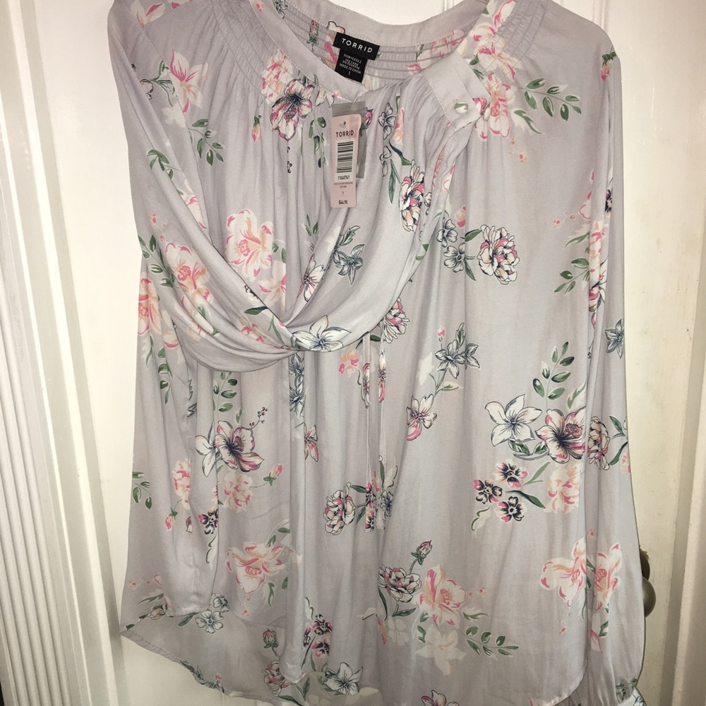 Torrid Slightly Sheer Floral Blouse